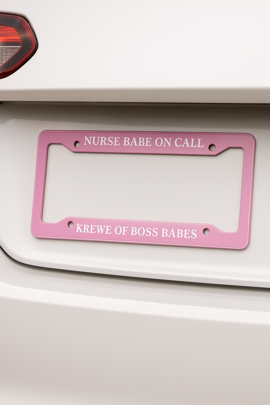 NURSE BABE ON CALL - COUTURE LICENSE PLATE